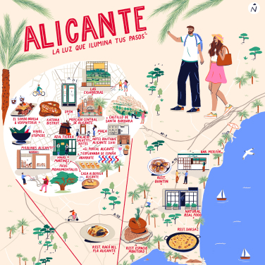 Mapa ilustrado de Alicante