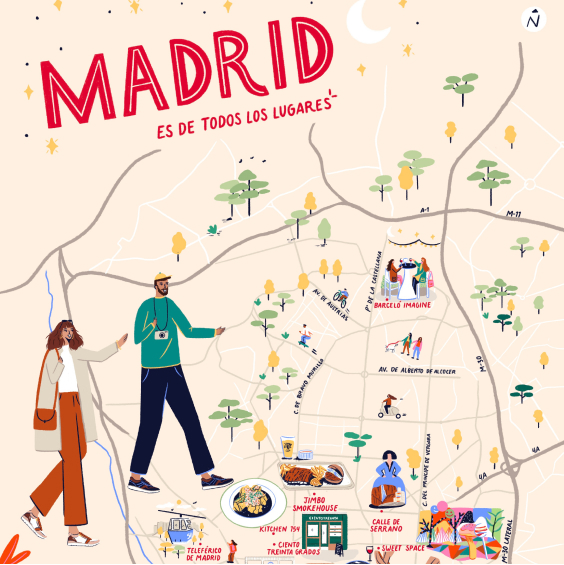 Illustrated map of Madrid